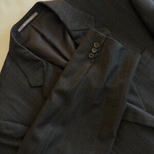 Hickey Freeman Loro Piana Tasmanian Super 120s Men's 50 LNG Charcoal Gray Blazer